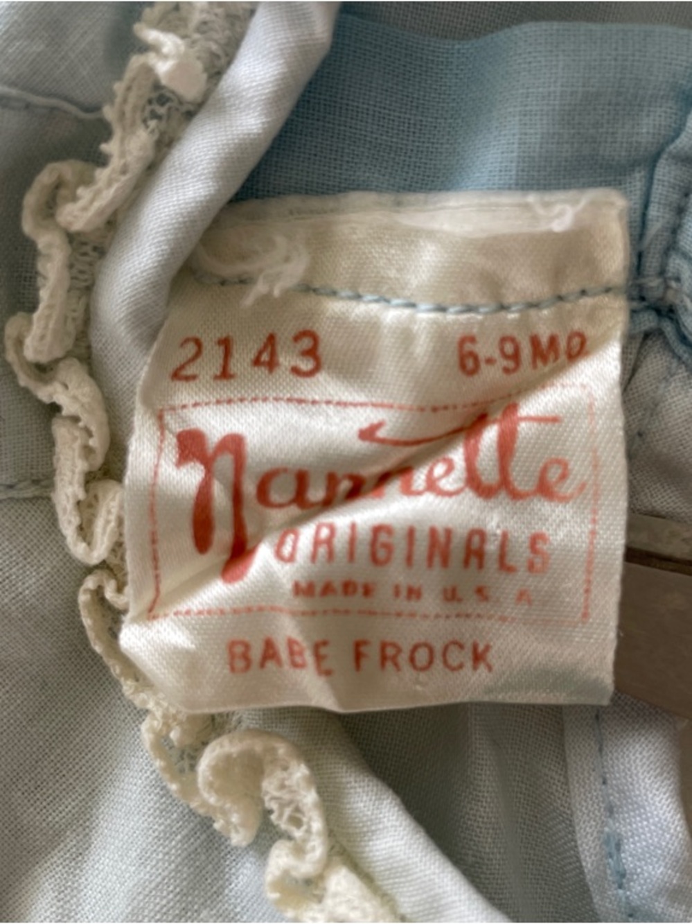Vintage NANETTE ORIGINALS Babe Frock Puff Sleeve, Light Blue w/Pintuck Front - Picture 2 of 14